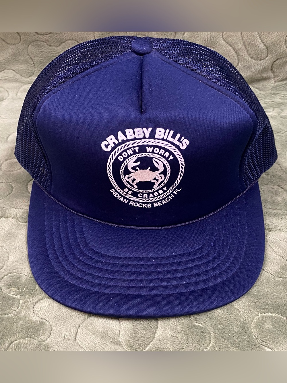 Crabby Bill's Don't Worry Be Crabby Indian Rocks Beach FL, SnapBack Trucker Hat